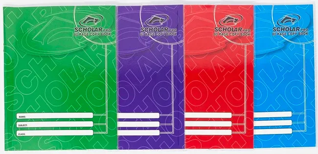 Notebook- Scholar Vinyl 120pg (4pk)