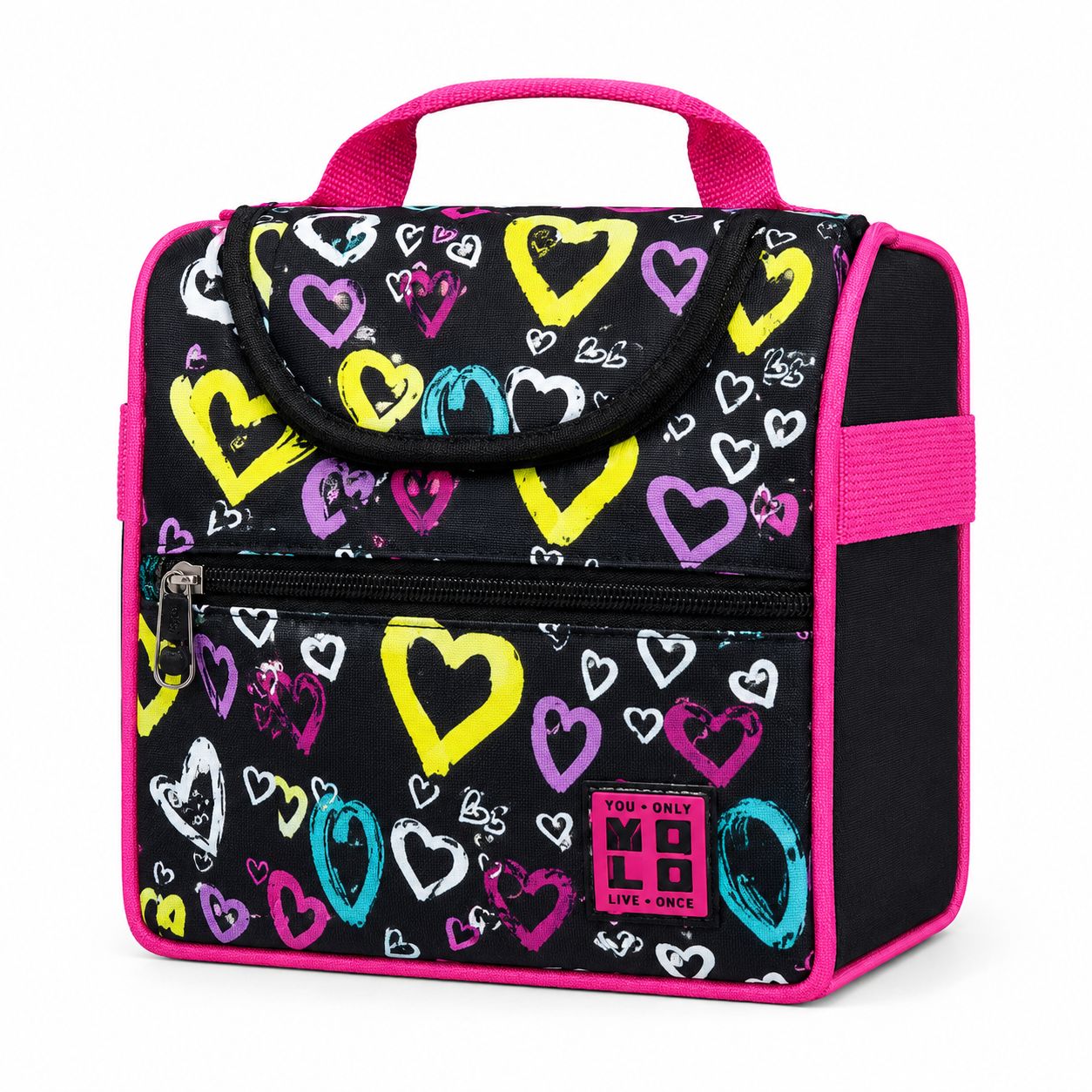 Yolo Lunch Bag- Multicolour Heart