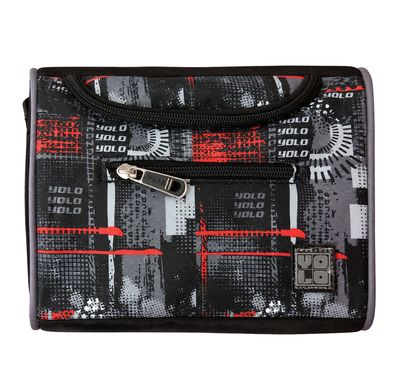 Yolo Lunch Bag- Grey With Red Accents