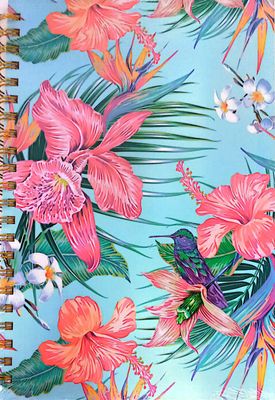 Notebook A4 Hardcover - Spiral (Floral Pattern)