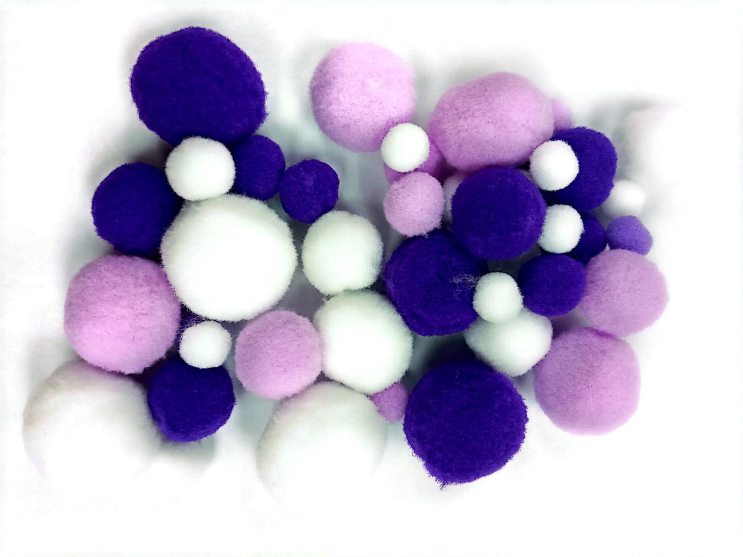 Pom Pom Balls-  Mix Sizes (Assorted Colours)