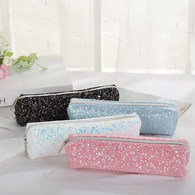Glitter Pencil Case Round
