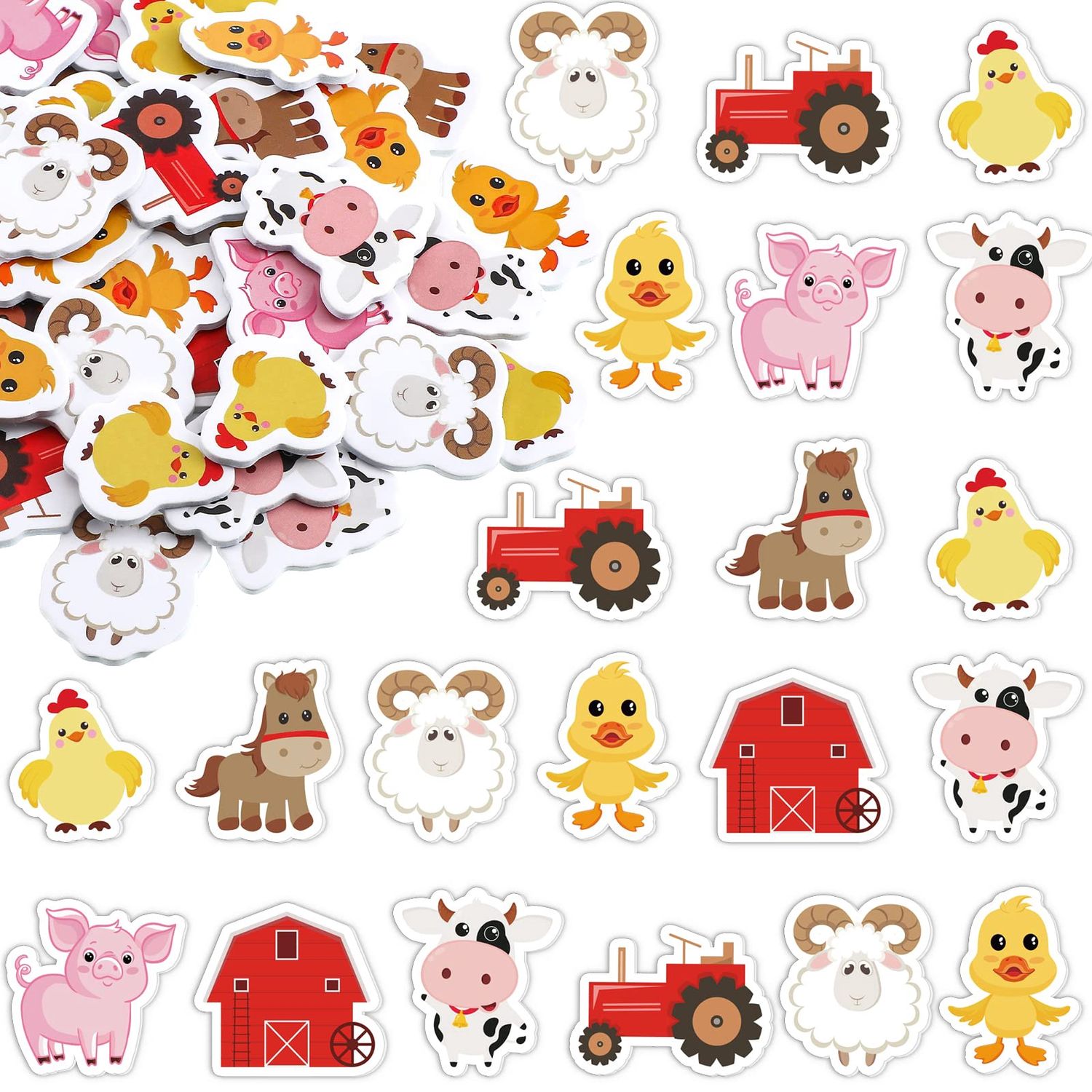 3D Foam Shaped Farm Stickers