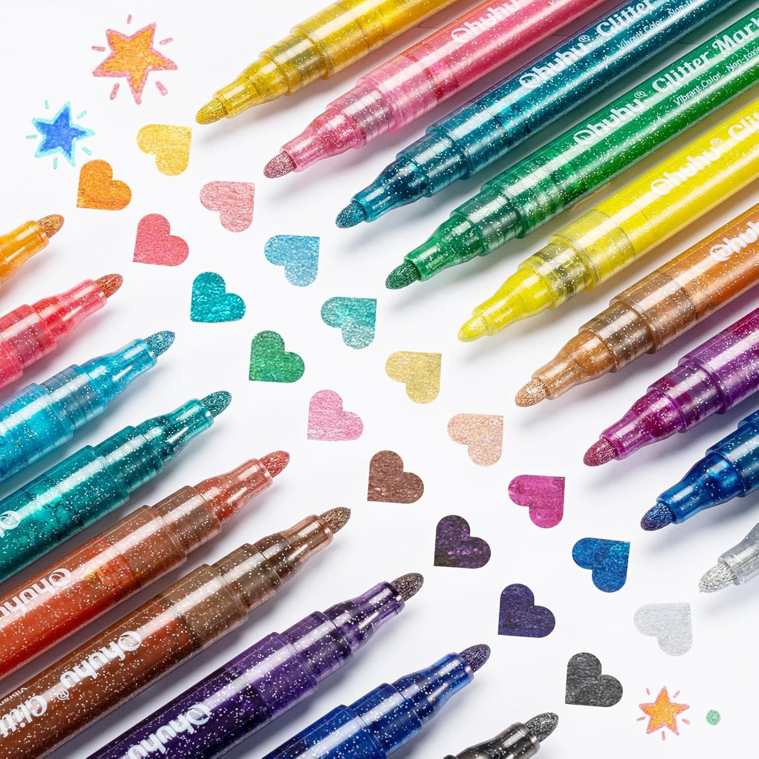 Glitter Dual Tip Markers- 24pcs