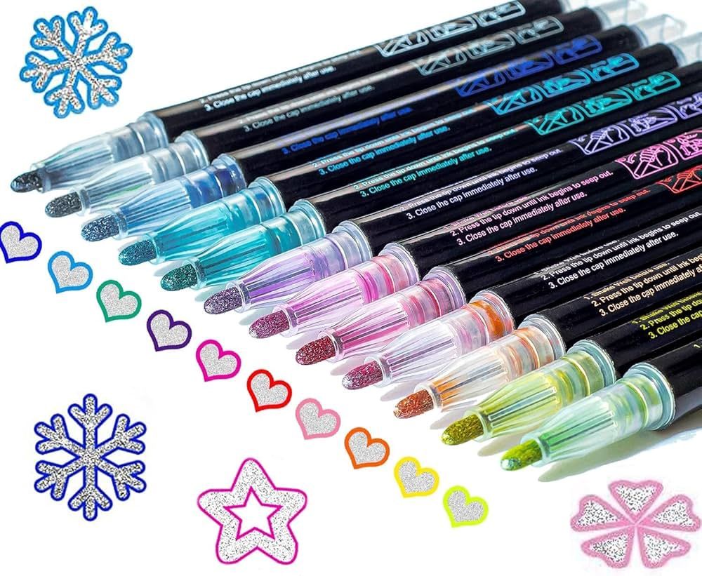 Glitter Dual Tip Markers- 48pcs