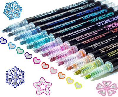 Glitter Dual Tip Markers- 48pcs