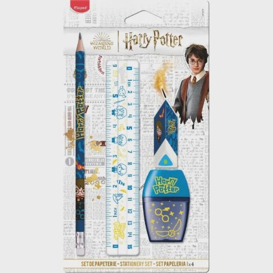 Harry Potter Stationary Set (4pcs) - Blue