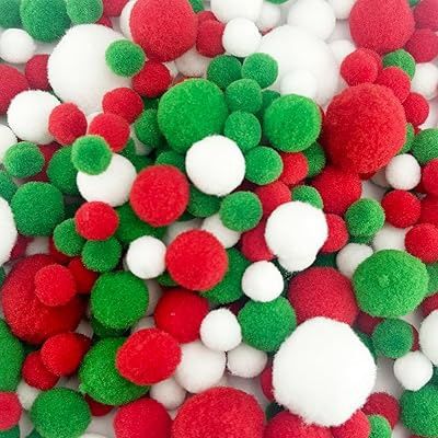 Pom Pom Balls - Christmas Assorted Colours