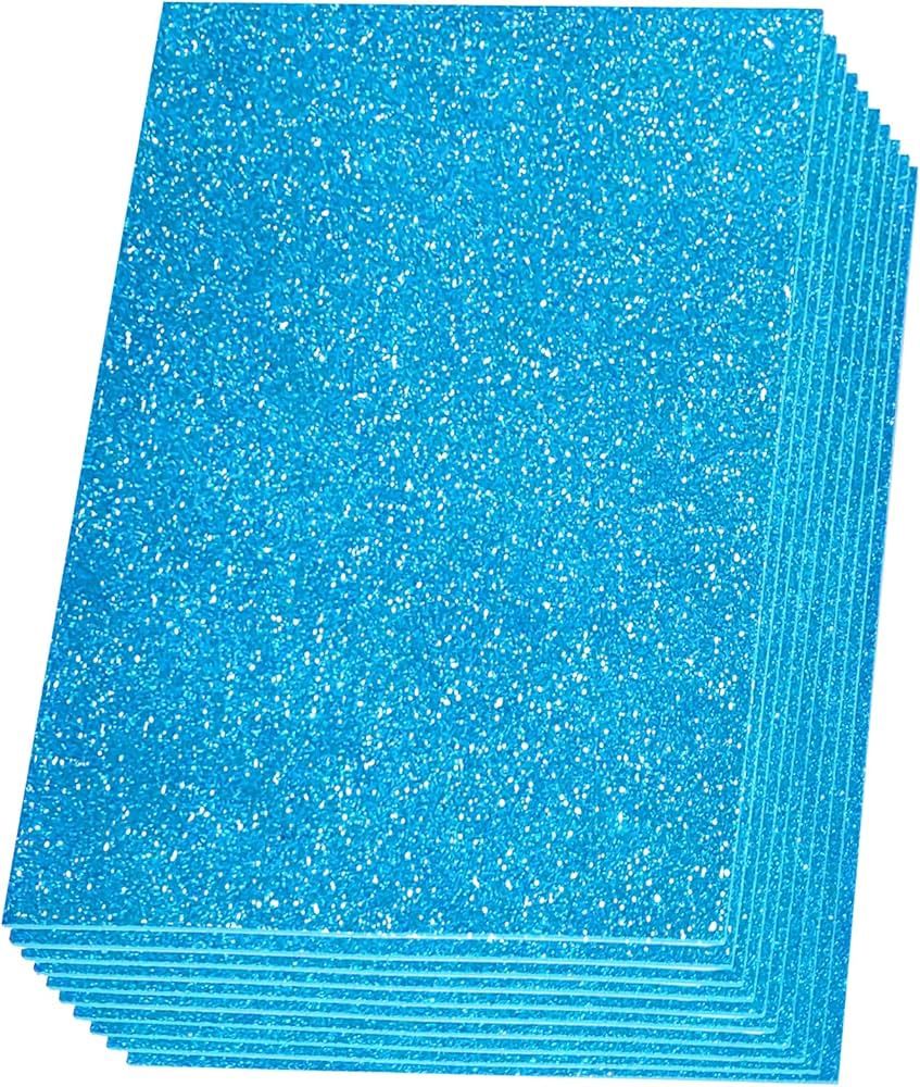 Adhesive Glitter Foam (8.5" X 11")- Light Blue