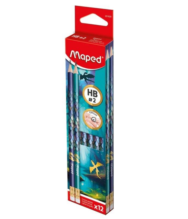 Pencils Graphite HB- Triangular Dragon Blister (Dozen)
