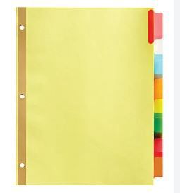 Insertable Tab Dividers- 5 Colours Insertable Tab Dividers- 5 Colours