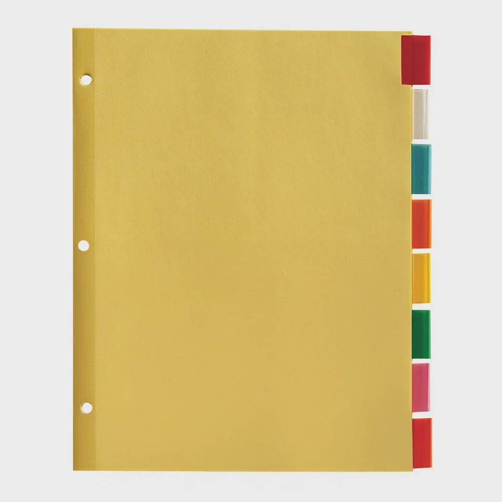 Insertable Tab Dividers- 8 Colours