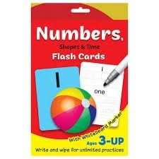 Flash Cards- Numbers, Shapes and Time (Write and Wipe)