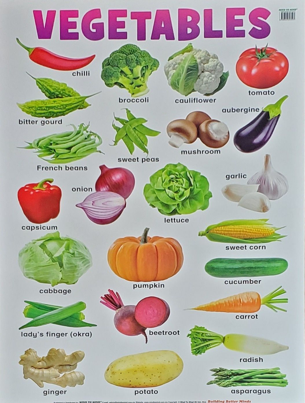 Vegetables Chart Vegetables Chart
