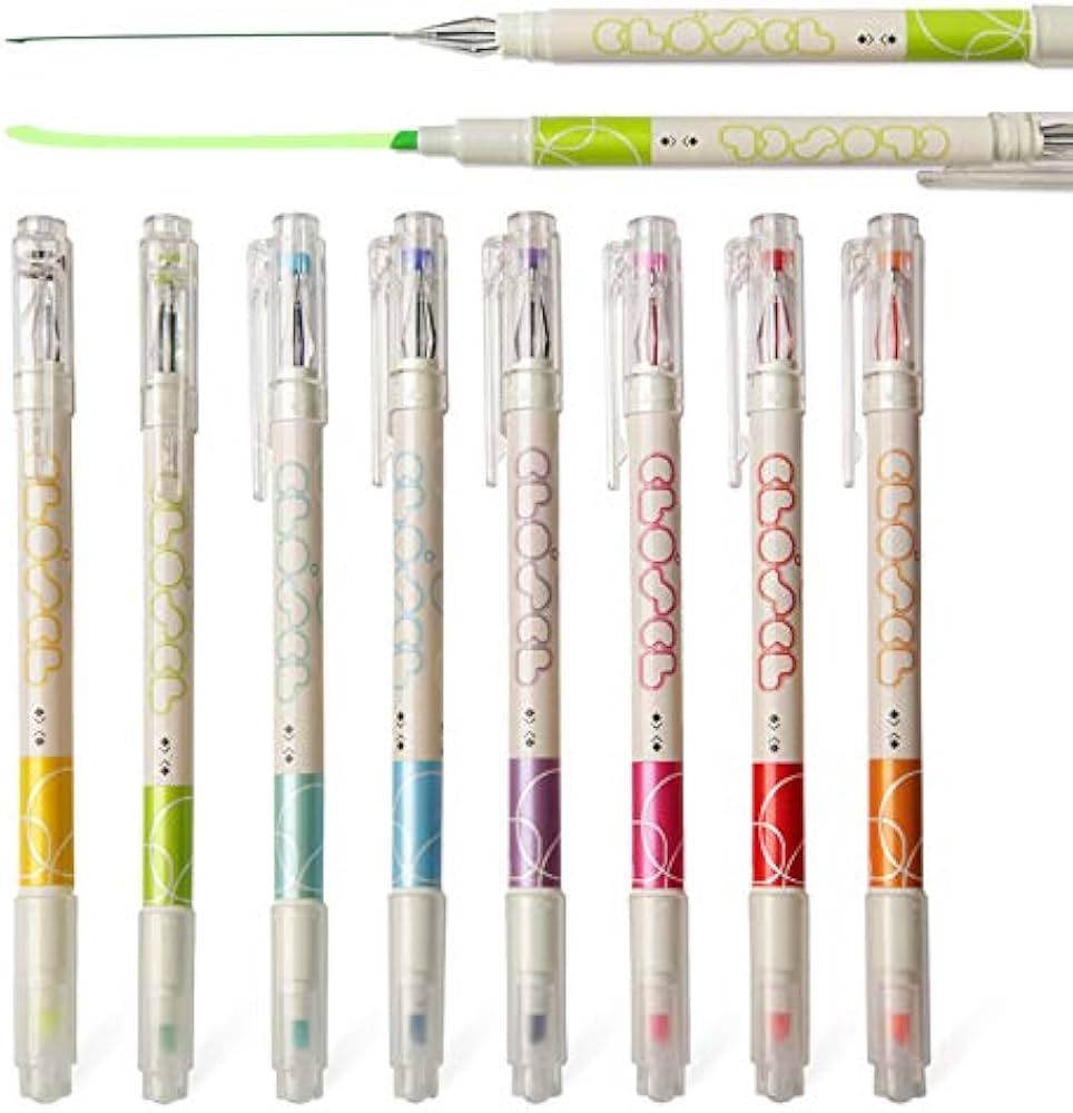 Dual Tip Gel Pen and Highlighters- 6pcs Dual Tip Gel Pen and Highlighters- 6pcs