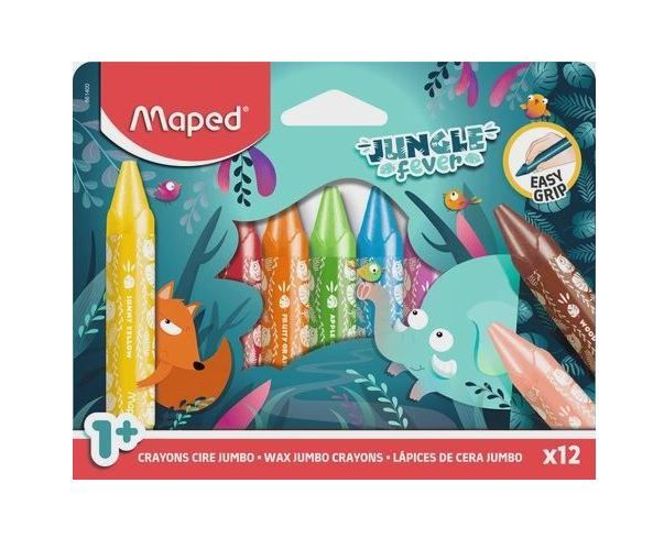 Maped Jumbo Crayons- 12's (Jungle Fever) Maped Jumbo Crayons- 12's (Jungle Fever)