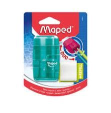 Maped Two Hole Sharpener with Eraser- 1 Refill Included Maped Two Hole Sharpener with Eraser- 1 Refill Included