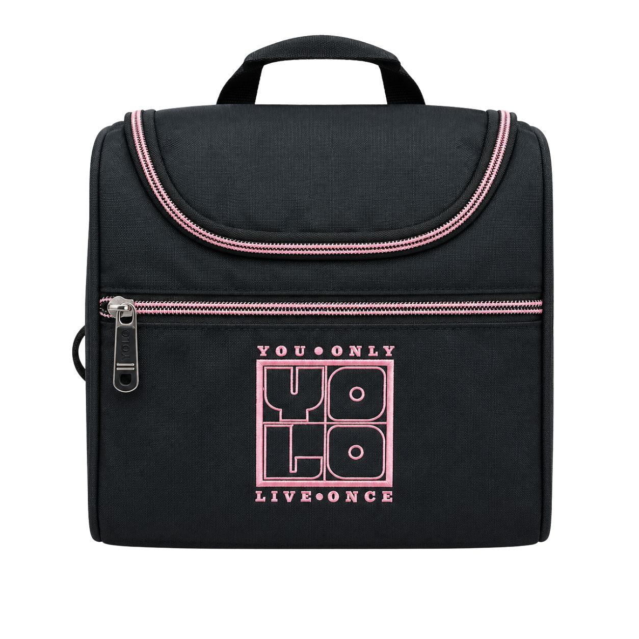 Yolo Lunch Bag- Black and Peach