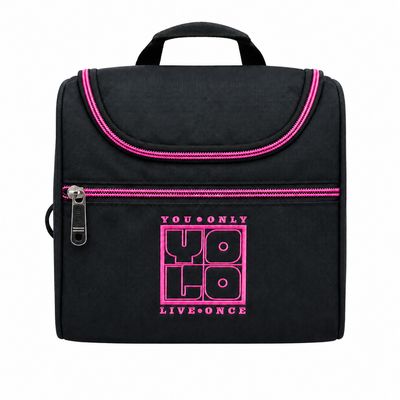 Yolo Lunch Bag- Black With Pink Accent