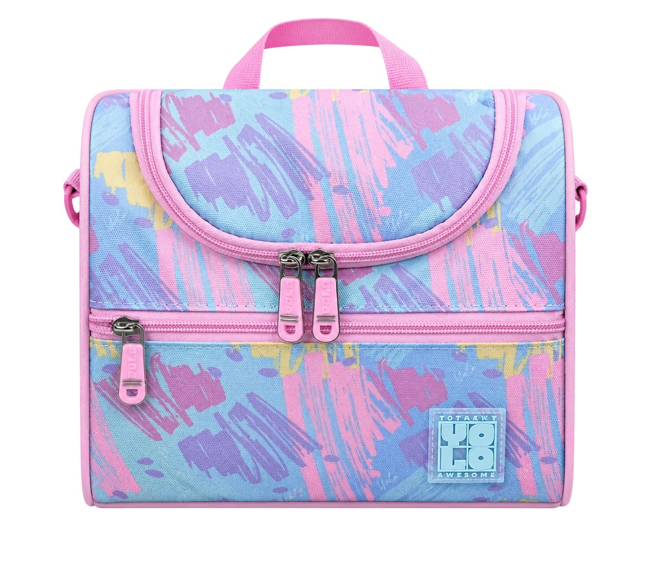 Yolo Lunch Bag- Pink Abstract
