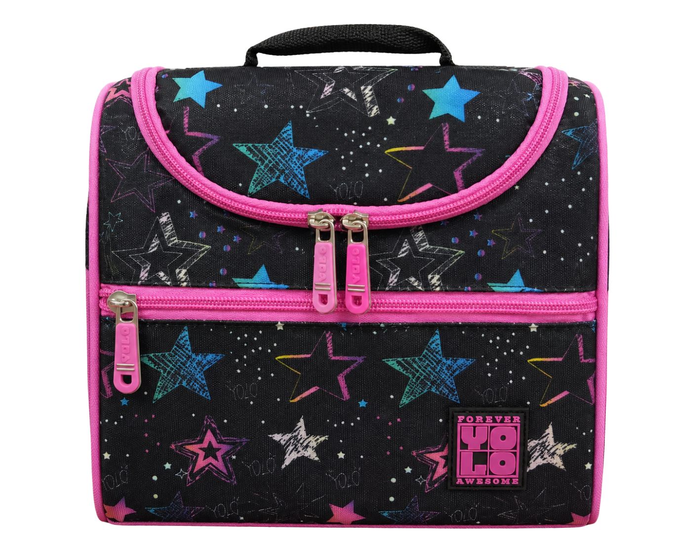 Yolo Lunch Bag- Pink With Black Accents