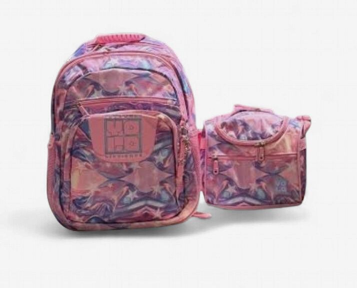 Yolo Backpack and Lunch Bag Combo - Pink and Purple (Stars) Yolo Backpack and Lunch Bag Combo - Pink and Purple (Stars)
