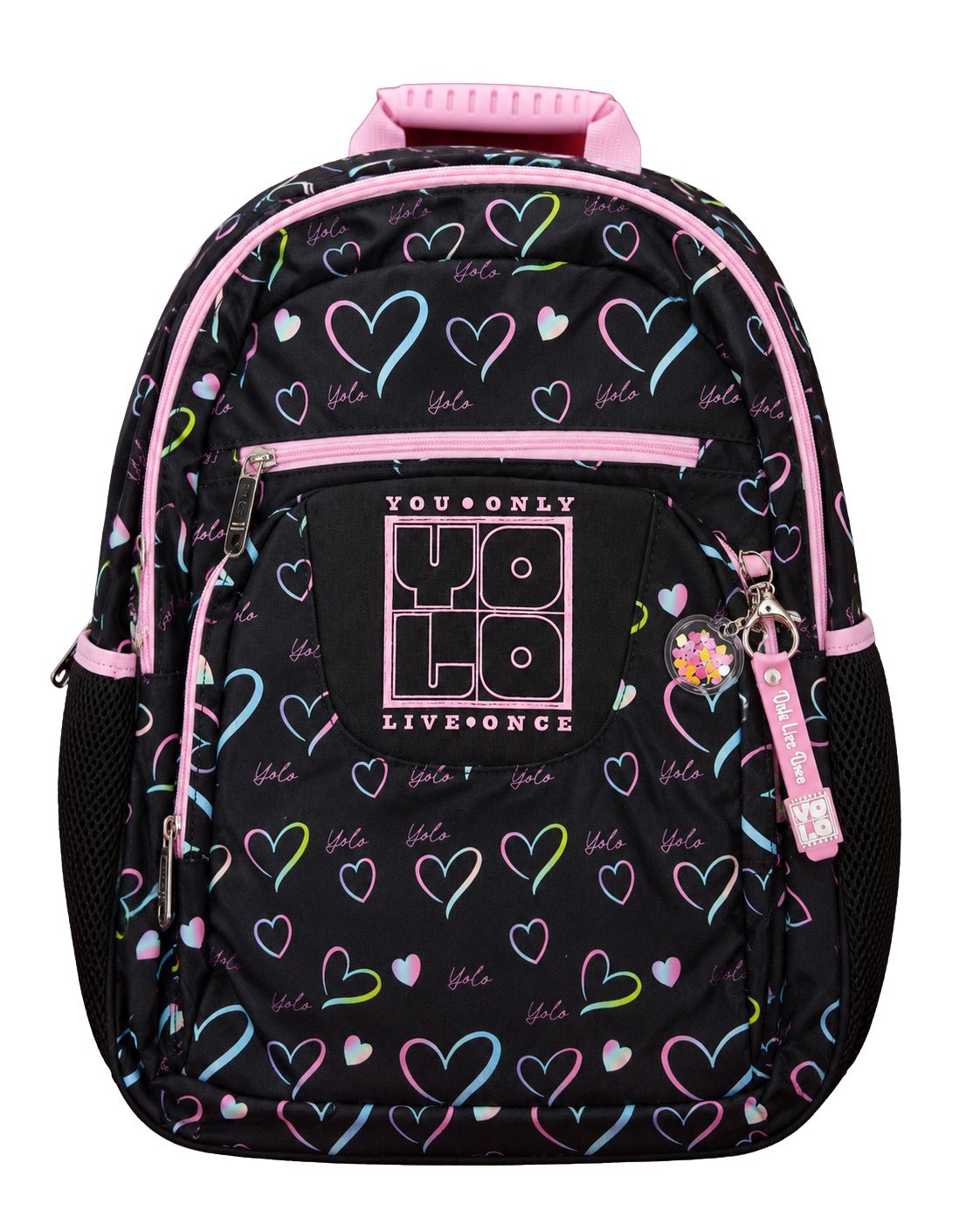 Yolo Backpack - Black with Hearts Yolo Backpack - Black with Hearts
