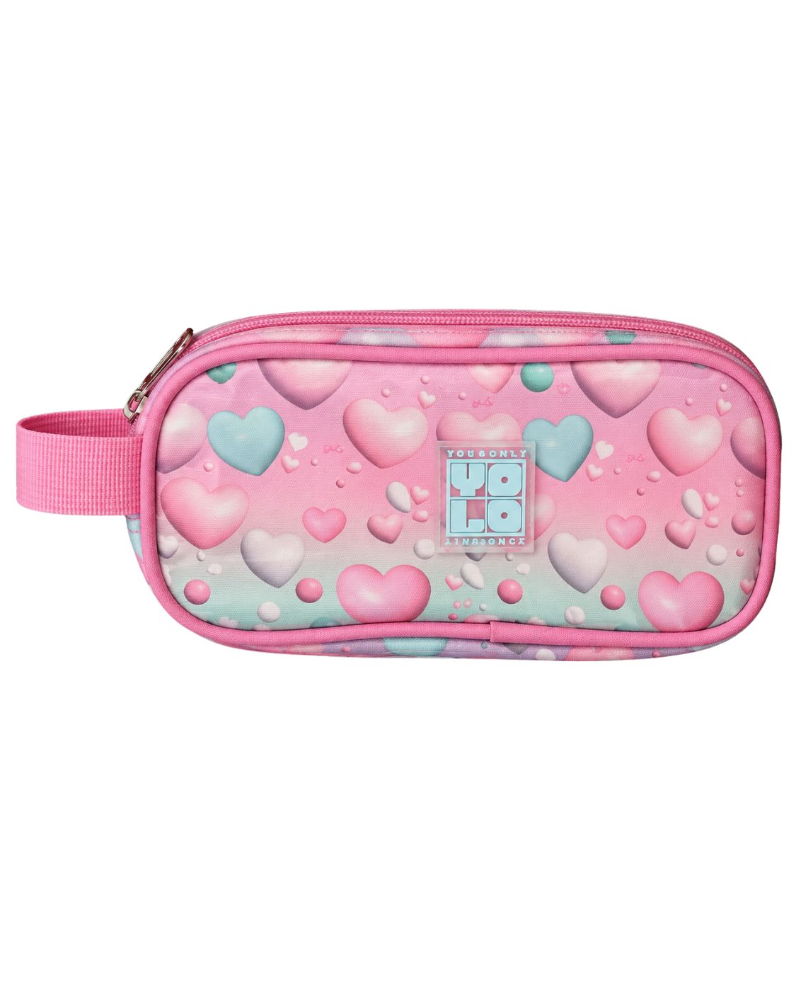 Yolo Pencil Case - Pink Hearts