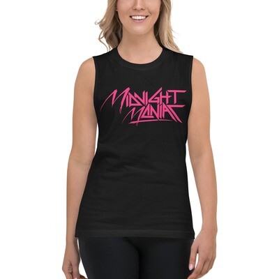 Unisex Black Tank Top with Pink Midnight Maniac Logo