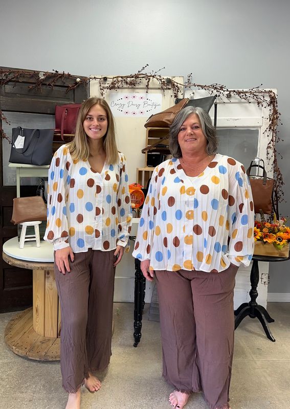 Polka dot sheer top