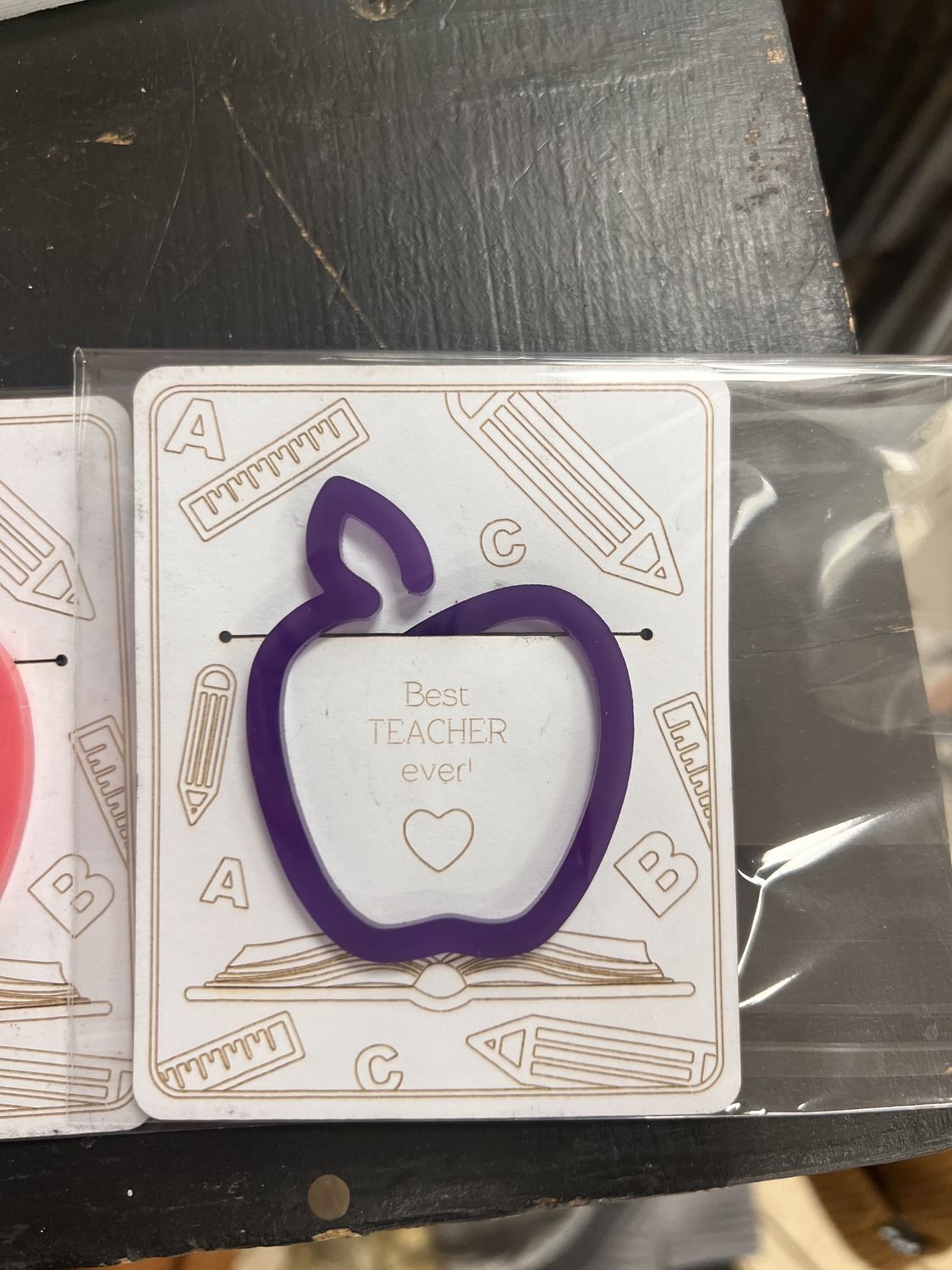 Acrylic Paperclip Bookmark Apple