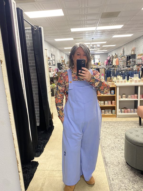 French terry overalls w slash detail