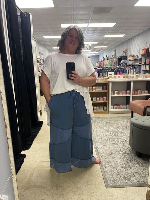 French Terry eyelet pants