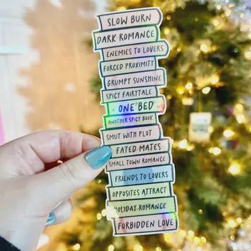 Bookish Tropes Book Stack Cardstock Bookmark
