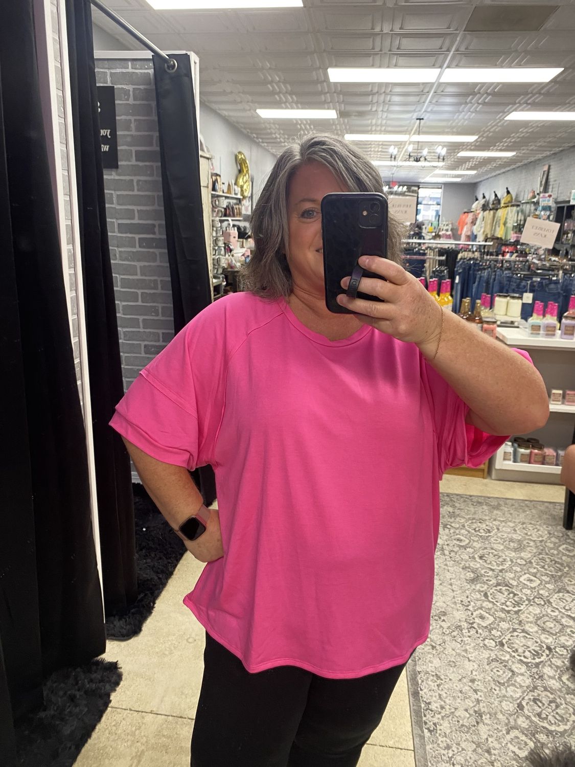 Apricot/Hot pink oversized top