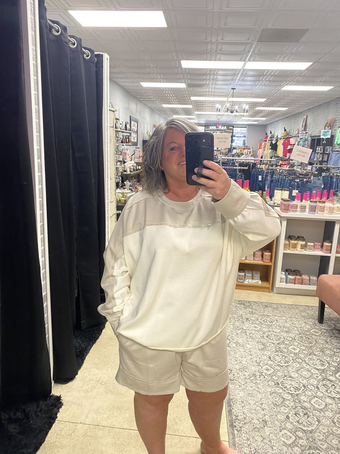 Stone tencel shorts