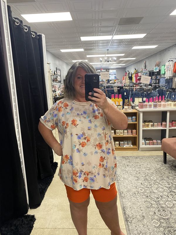 Oatmeal floral top