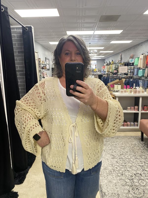 Ecru crochet cardigan