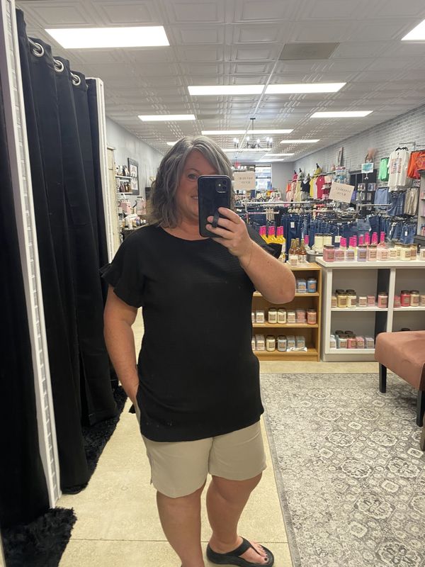 Black ruffle sleeve