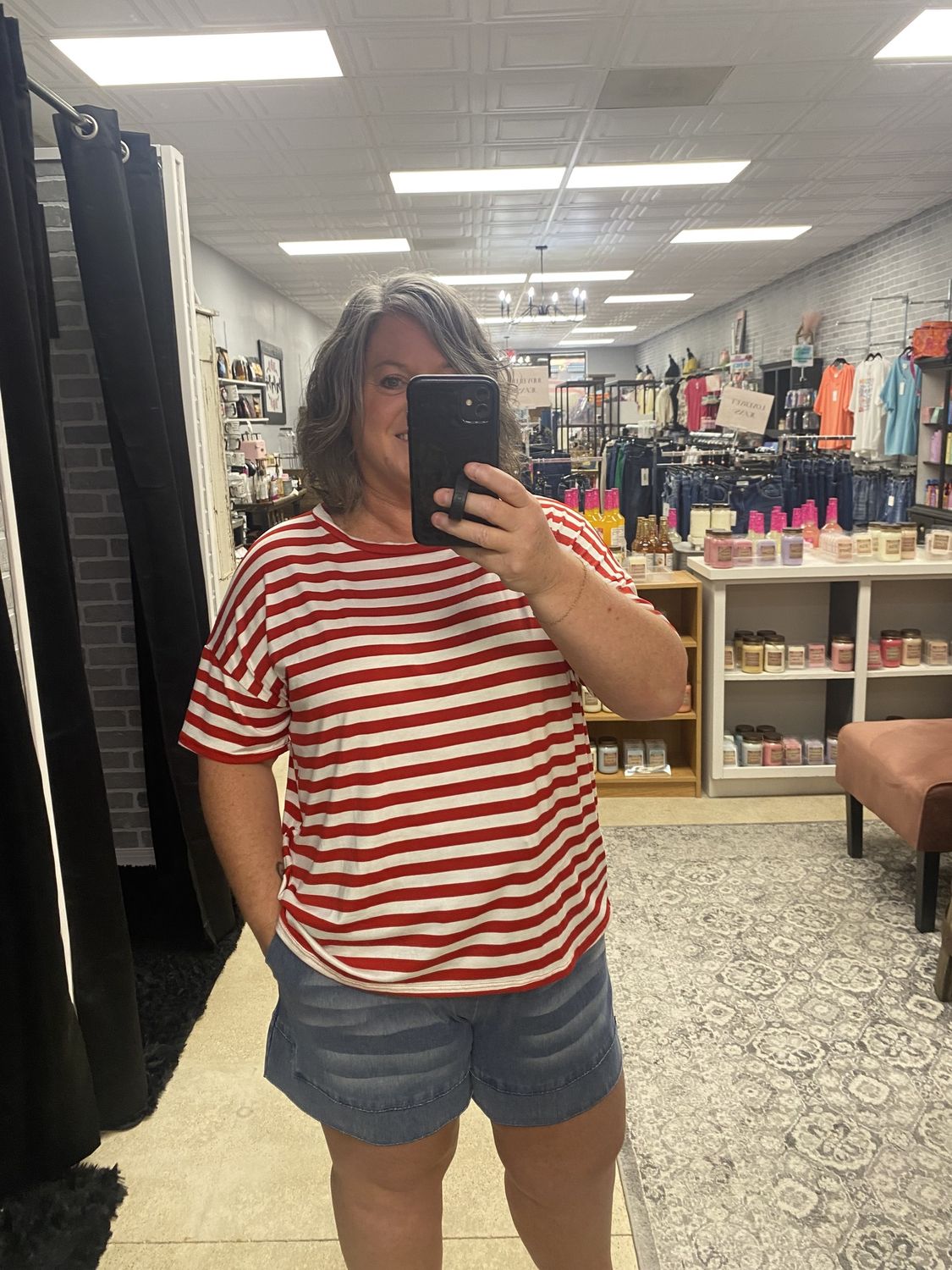 Star print stripe top