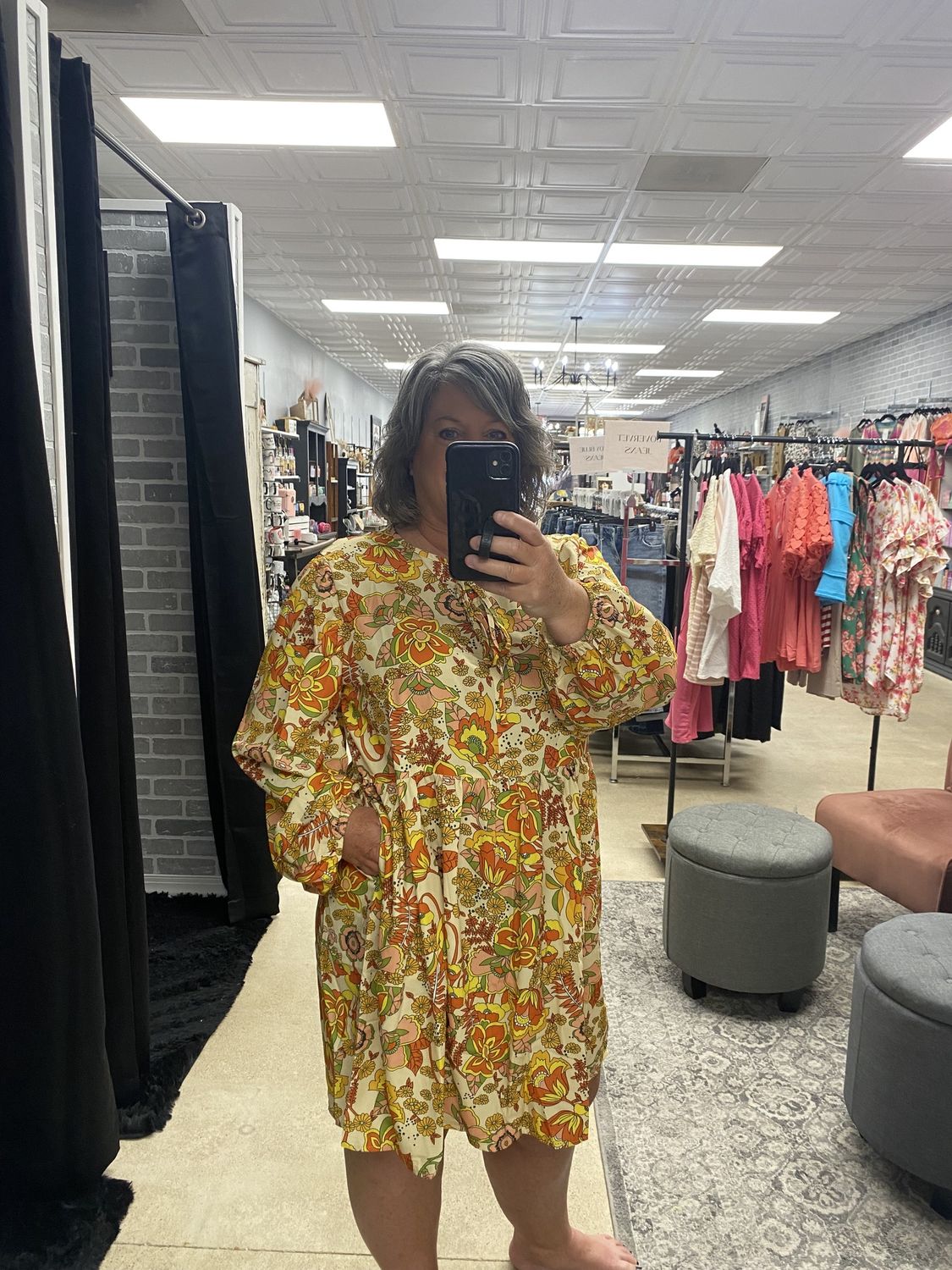 Yellow floral dress