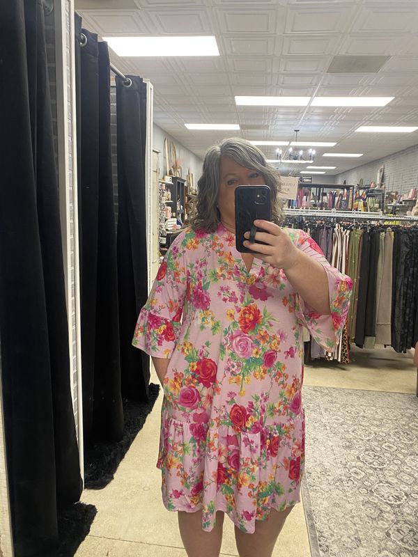 DS pink floral dress