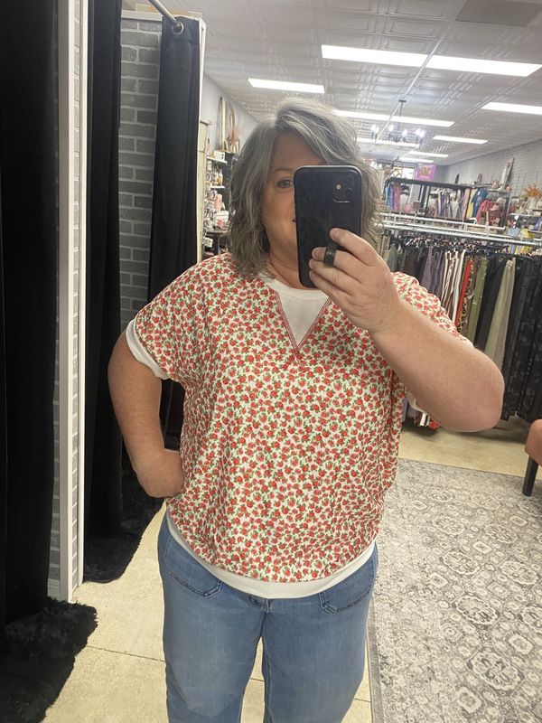 Rolled sleeve top