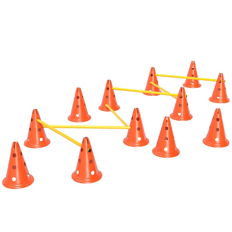Agility Set mit 12 Kegel 6 höhenverstellbar Hürden