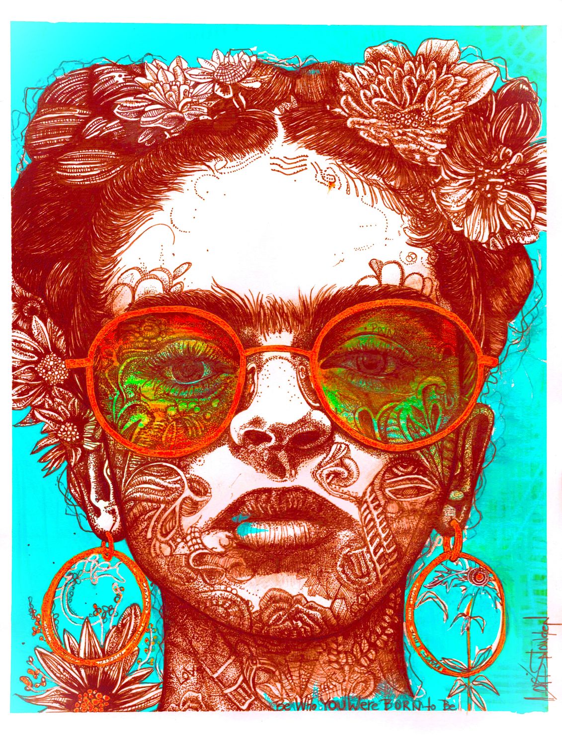 Frida Kahlo Flower Child Series No.1w/f