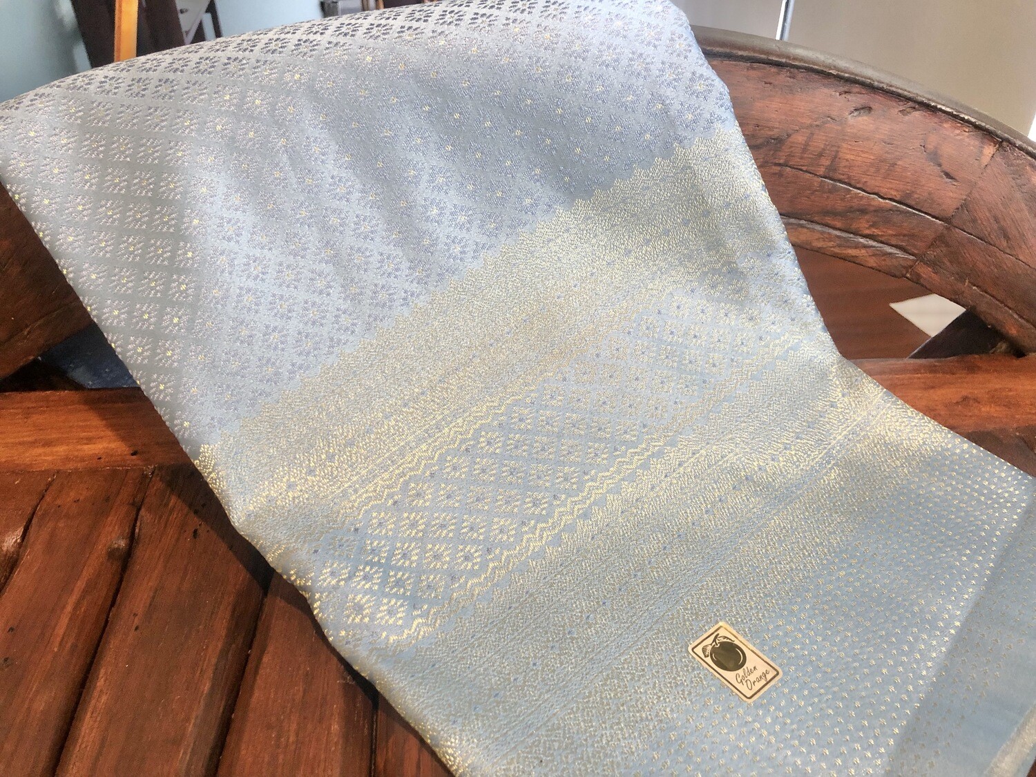 Thai Traditional woven Textile/Fabric - Light Blue