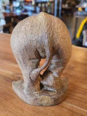 Handmade wooden Elephant bum - Small natural bum