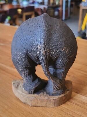 Handmade wooden Elephant bum - Small dark bum