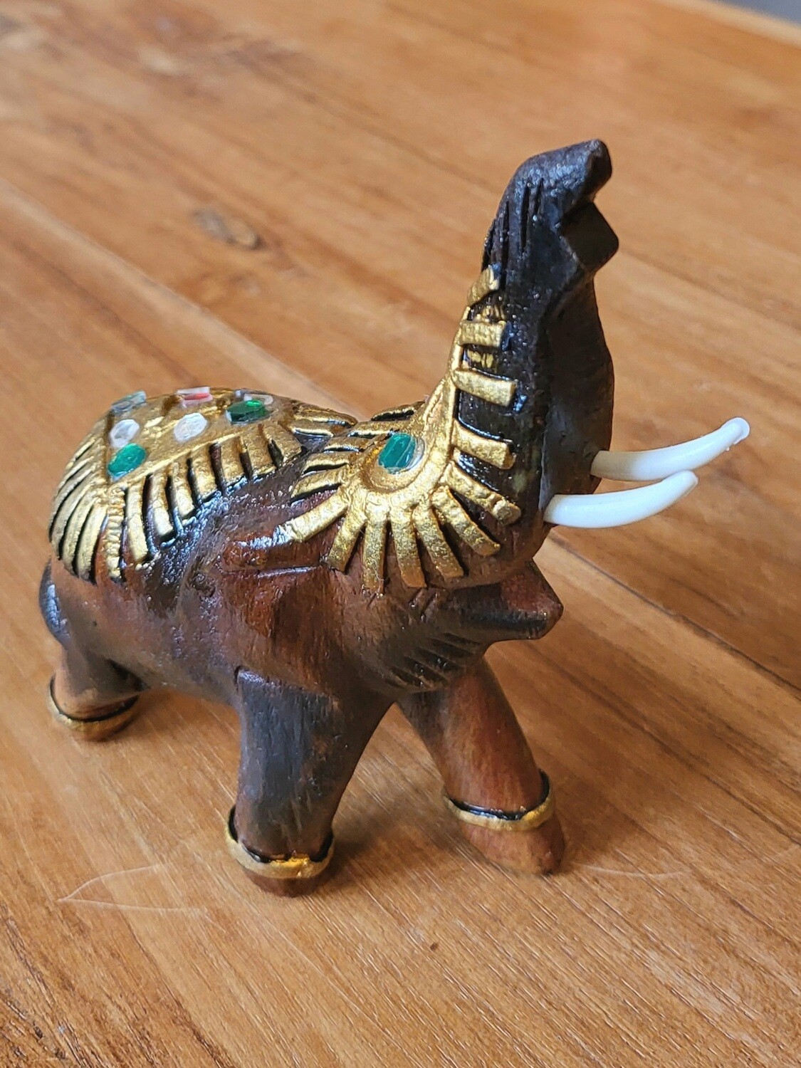 Hand carved wooden elephant - Small