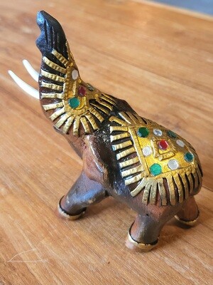 Hand carved wooden elephant - Small